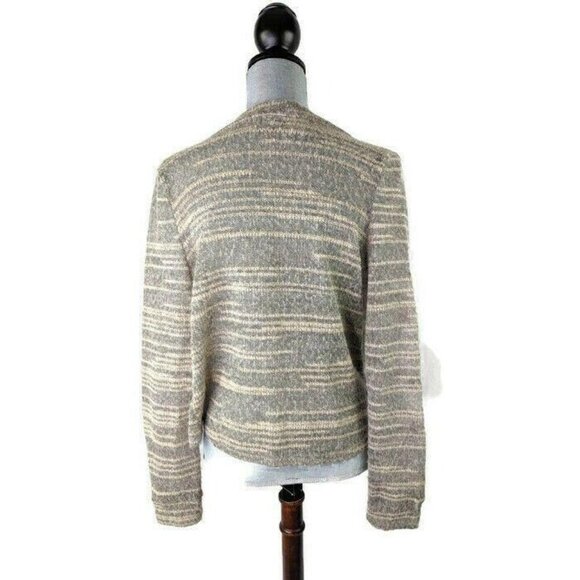 Francescas Open Front Sweater Gray‎ Peach Lightweight Long Sleeve Womens M - Picture 3 of 6